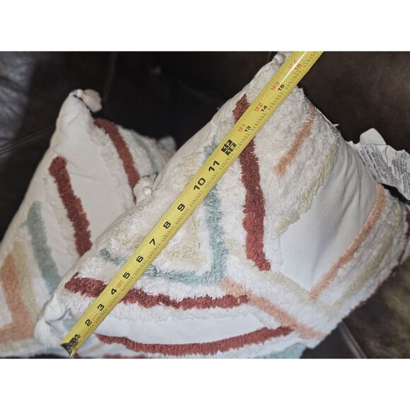 Pair Of Opalhouse Boho Throw Pillows 18x18, Decorative Pillow  with Tassels - Picture 5 of 6